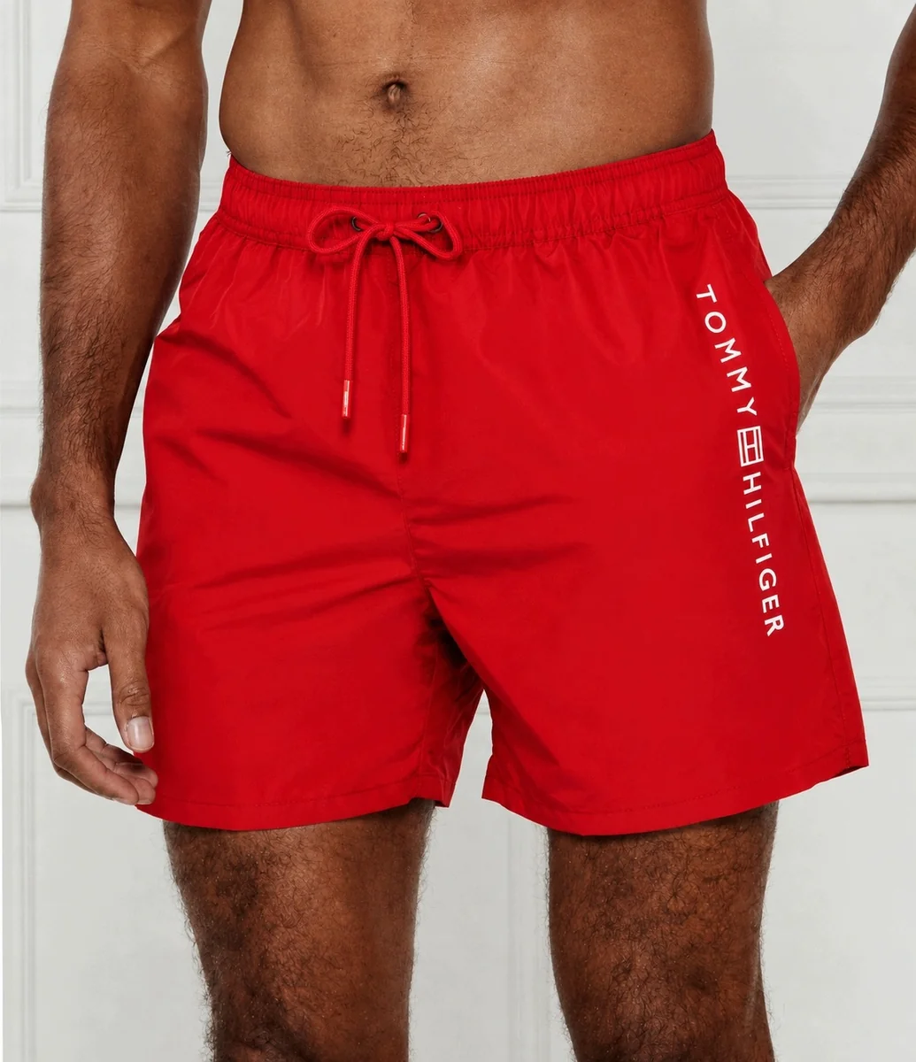 TOMMY HILFIGER SPODENKI, KĄPIELÓWKI M MEDIUM DRAWSTRING CZERWONE - R. M
