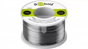 Cyna bezołowiowa srebro + miedź Goobay 0,56mm 100g - Akcesoria do lutowania - miniaturka - grafika 1