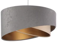Lampy sufitowe - Szaro-złota welurowa lampa wisząca - EX987 W8-W14 - miniaturka - grafika 1