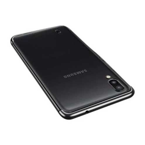 Samsung Hurtel Clear Color case żelowy pokrowiec etui z metaliczną ramką Galaxy A10 czarny - Czarny