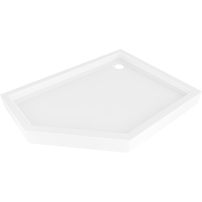 Mexen Flow+ brodzik pięciokątny prawy 100 x 80 cm, biały połysk - 46P108010RH