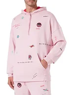 Bluzy męskie - BOSS Męska bluza z kapturem Soodyart, Light/Pastel Pink683, 3XL - miniaturka - grafika 1