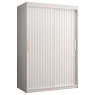 Szafy - Szafa przesuwna garderoba ryflowana z drążkiem Riflo Wave 1 120 czarna biała - miniaturka - grafika 1