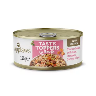 Applaws Taste Toppers w bulionie, 6 x 156 g - Kurczak z szynką, dynią, marchewką i groszkiem - Mokra karma dla psów - miniaturka - grafika 2