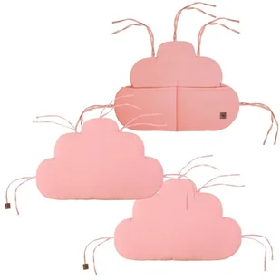 Hi Little One ochraniacze panelowe do łóżeczka z organizerem z oddychającej BIO bawełny CLOUD Soft Rose - Organizery na łóżeczko - miniaturka - grafika 1