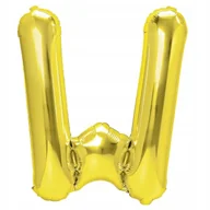 Balony i akcesoria - Balon foliowy litera "W" złoty 40 cm - miniaturka - grafika 1
