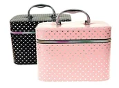 Kosmetyczki, organizery i kuferki - Adar Kuferek L z lusterkiem na zamek 23x17x15cm Mix - gadżet - miniaturka - grafika 1