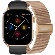 Smartwatch - Gravity GT28-5 Pasek + Bransoleta Różowe złoto Czarny - miniaturka - grafika 1
