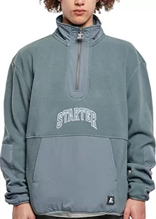 STARTER BLACK LABEL Męska bluza z polaru Starter Thunder z zamkiem błyskawicznym do połowy długości, Heavymetal, L, Heavymetal, L - Bluzy męskie - miniaturka - grafika 1