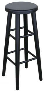 Taboret Barowy Hoker Drewniany Stołek 80cm czarny - Taborety i hokery - miniaturka - grafika 1