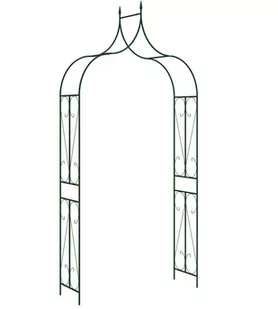 vidaXL Pergola ogrodowa, czarna, 120x38x258 cm, żelazna - Kratki i pergole - miniaturka - grafika 1