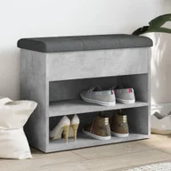 Szafki na buty - Ławka na buty beton szara 62x32x50 cm materiał drewnopochodny - miniaturka - grafika 1