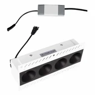 Lampy ogrodowe - Lampa wpuszczana z zasilaczem i modułem LED Modular H180.07 + HM180 4L + HT180 12W ON/OFF Maxlight LED 12W 3000K czarna biała - miniaturka - grafika 1