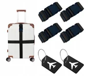 Akcesoria podróżnicze - ZESTAW 4x PAS DO WALIZKI ZABEZPIECZAJĄCY SPINAJĄCY + 2x IDENTYFIKATOR - miniaturka - grafika 1