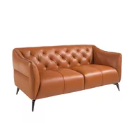 Sofy i kanapy - Sofa 2-Osobowa Tapicerowana Brązową Skórą Bydlęcą Z Obiciem Capitonné  6168 Angel Cerda - miniaturka - grafika 1