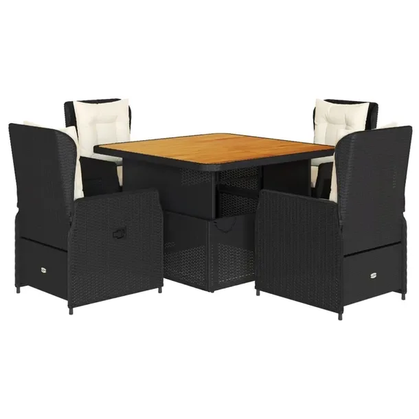 Zestaw Mebli Ogrodowych Rattan PE, Stół 110x110x40/71 cm, Krzesła 55x60x