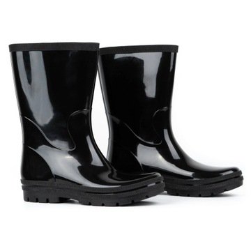 Lekkie Polskie kalosze damskie gumowce czarne wysokie Roma 38
