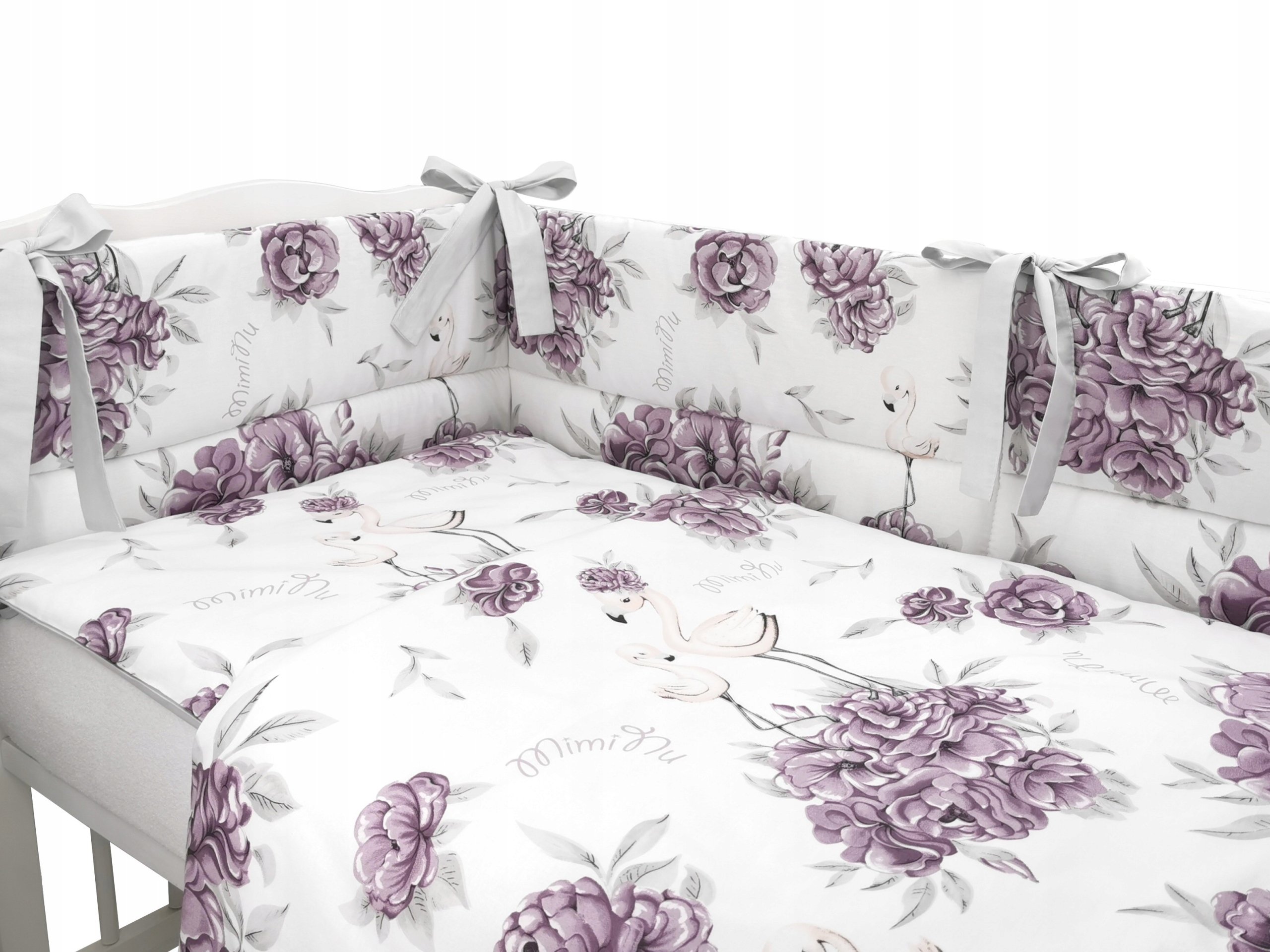 Pościel dziecięca 3 częściowa z ochraniaczem 135x100 Peoania Plum Miminu