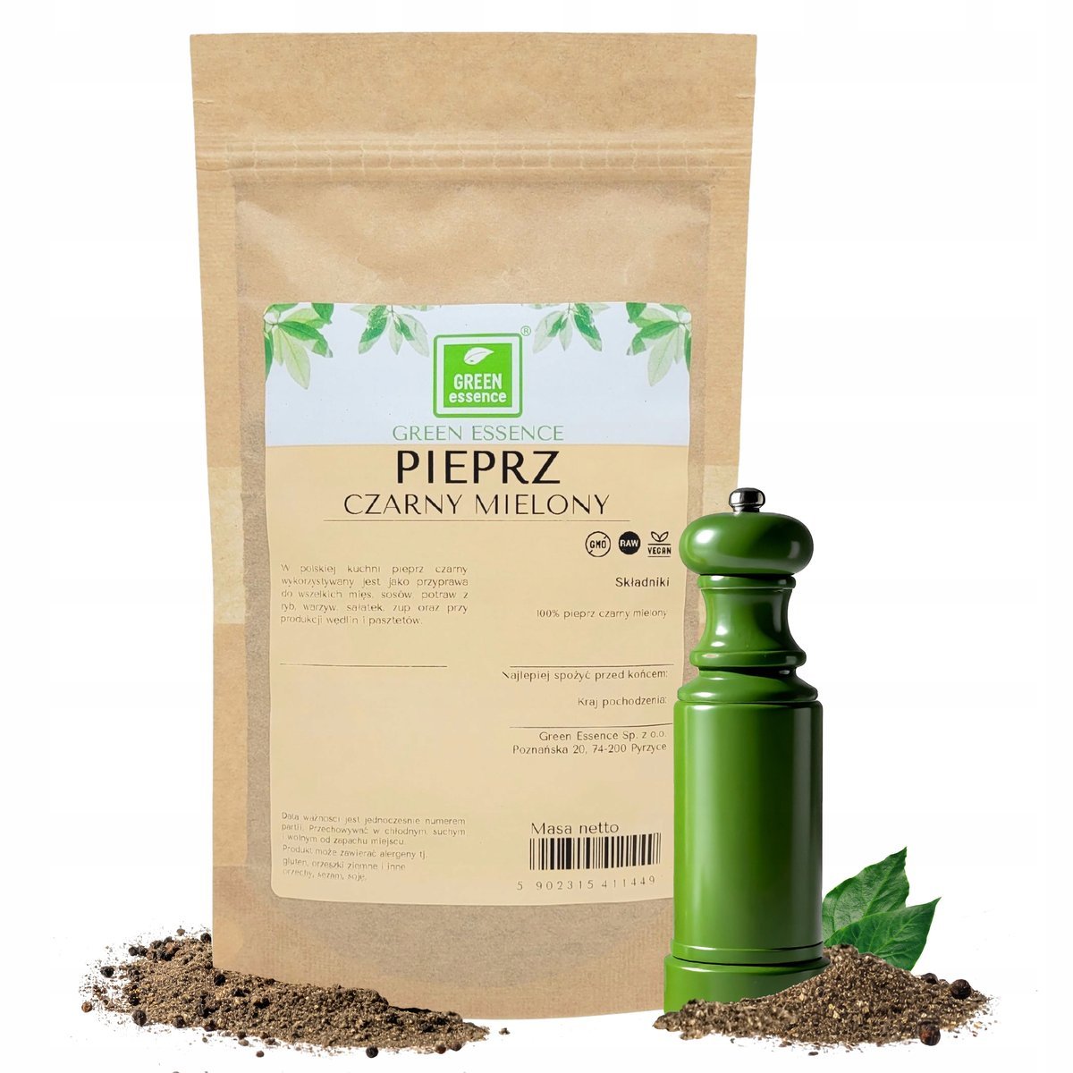 Pieprz czarny mielony ZIELONA ESENCJA 100g - uniwersalna przyprawa