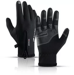 Rękawiczki sportowe do telefonu zimowe - czarne - Rękawiczki sportowe męskie - miniaturka - grafika 1