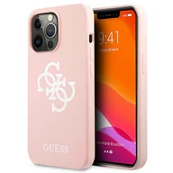 Etui i futerały do telefonów - Guess GUHCP13LLS4GWPI iPhone 13 Pro / 13 6,1" różowy/pink hard case Silicone 4G Logo - miniaturka - grafika 1