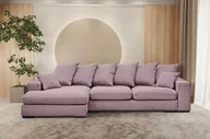 Narożniki - Sofa w kształcie L GABON narożnik z funkcją spania Riviera fioletowy lewy - miniaturka - grafika 1