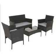 Meble ogrodowe - Zestaw mebli ogrodowych PATIO Edwige 47209 Czarny - miniaturka - grafika 1