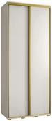Szafy - Szafa przesuwna wysoka Davos 1 100 gł. 45 biały + biały + złoty / Abiks Meble - miniaturka - grafika 1