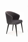 Krzesła - Mirek 5 krzesło tapicerowane szare nogi czarne - miniaturka - grafika 1