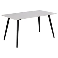 Stoły - Actona Stół Obiadowy Do Jadalni Klarens 75X140X80 Biały + Czarny - miniaturka - grafika 1