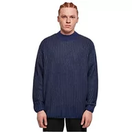 Bluzy męskie - Urban Classics Męska bluza oversized Two Tone Sweater ciemnoniebieski/granatowy, M, ciemnoniebieski/granatowy, M - miniaturka - grafika 1