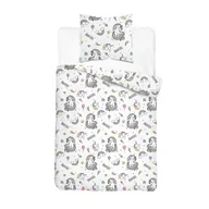 Pościel dla dzieci - Detexpol Pościel bawełniana dziecięca 160x200 5725A biała w jednorożce z tęczową grzywą i motyw MAGIC KidsDreams - miniaturka - grafika 1