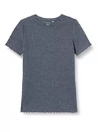 Koszulki dla dziewczynek - NAME IT Koszulka dziewczęca Nkftara Ss Slim Top Noos, Dark Sapphire, 146/152 cm - miniaturka - grafika 1