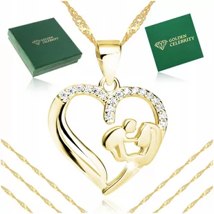 ZŁOTY ŁAŃCUSZEK Z SERDUSZKIEM 925 PREZENT DLA MAMY NA DZIEŃ MATKI + GRAWER - Łańcuszki - miniaturka - grafika 1
