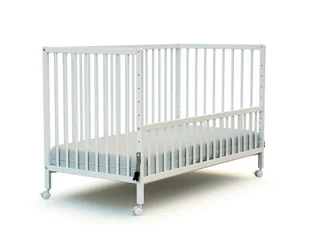 WEBABY - Białe drewniane łóżeczko do wspólnego spania 60 x 120 cm - Łóżeczka i kojce - miniaturka - grafika 1