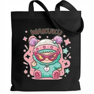 Torby i wózki na zakupy - Torba Czarna EKO Shopper SUPER FUTURE Na Zakupy Na Prezent Święta Wz - miniaturka - grafika 1