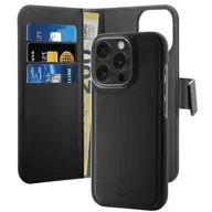 Etui i futerały do telefonów - Puro Wallet Detachable MagSafe 2w1 do iPhone 16 Pro Czarny - miniaturka - grafika 1