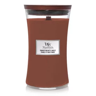 Świece - WoodWick brązowy zapachowa świeczka Smoked Walnut & Maple duży wazon 38281 - grafika 1