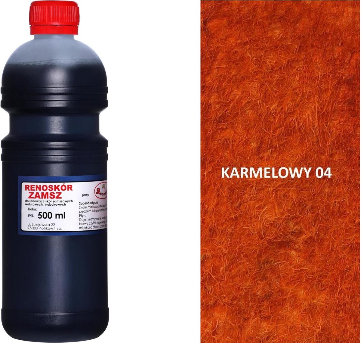 KARMELOWY RENOSKÓR 500 ml FARBA DO RENOWACJI SKÓRY ZAMSZU NUBUKU WILBRA EKO