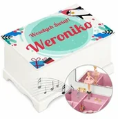 Pozytywki dla dzieci - Szkatułka drewniana z pozytywką i nadrukiem dla dziewczynki na święta - miniaturka - grafika 1