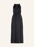 Sukienki - Mrs & Hugs Sukienka Satynowa Z Wycięciem schwarz - miniaturka - grafika 1