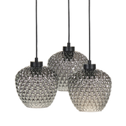Lampy sufitowe - Lampa wisząca szklana 3-punktowa szara SHERRY - miniaturka - grafika 1