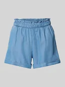 Spodenki damskie - Szorty o luźnym kroju z lyocellu stylizowanego na denim model ‘HARPER’ - miniaturka - grafika 1