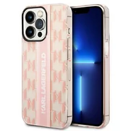 Etui i futerały do telefonów - Karl Lagerfeld Etui do iPhone 14 Pro 6,1" hardcase różowy/pink Mono Vertical Stripe - miniaturka - grafika 1