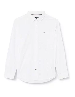 Sukienki - Tommy Hilfiger Męska sukienka koszulowa CL-W DOT z nadrukiem RF, biała/granatowa, 18,5, Biały/granatowy (Th Navy), 48 - grafika 1