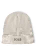 Czapki męskie - BOSS Green Czapka męska Mężczyźni Bawełna beżowy jednolity, ONE SIZE - miniaturka - grafika 1