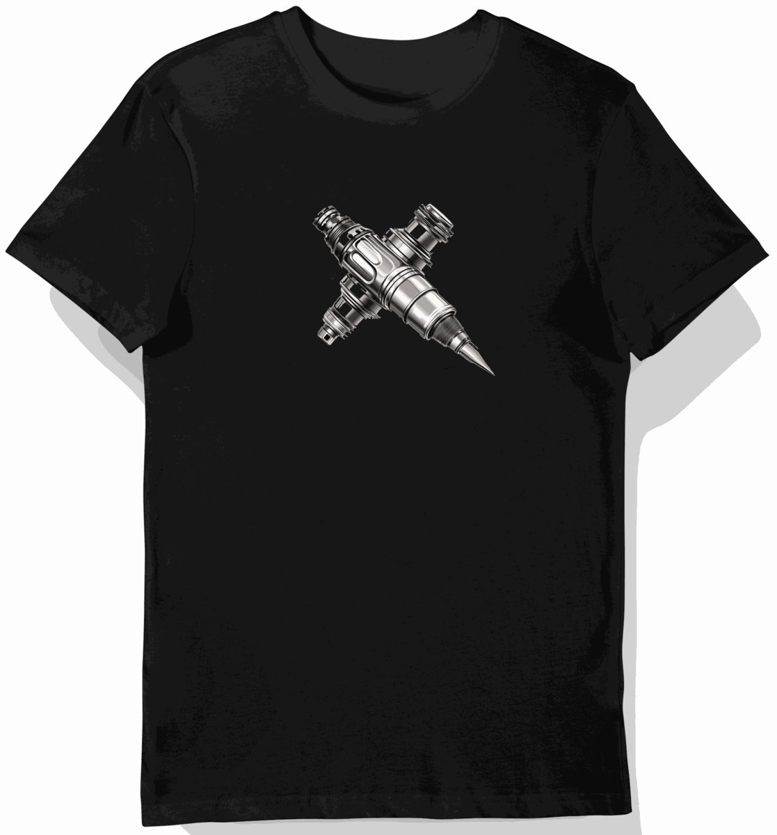 Koszulka męska czarna z motywem eleganckiej części motorowej M