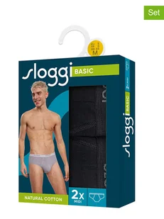 Sloggi Slipy (2 pary) "Basic" w kolorze czarnym - Majtki męskie - miniaturka - grafika 1