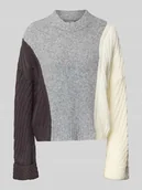 Swetry damskie - Sweter z dzianiny o kroju oversized z okrągłym dekoltem model ‘PHOENIX’ - miniaturka - grafika 1