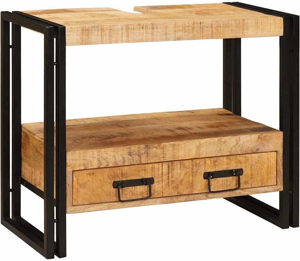 vidaXL Szafka pod umywalkę 71 x 33 x 58 cm Lite Drewno Mango, Stal